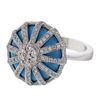 Image 1 : Genuine 14K WhiteGold 8.72CTW Turquoise Fashion Ring - REF-65T9K