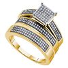Image 1 : 0.50CT Diamond Trio Set 10KT Ring Yellow Gold