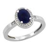 Image 1 : Natural 0.83 ctw Lapis & Diamond Engagement Ring 10K White Gold - SC-CW946150-REF#24X5A