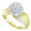 Image 1 : 0.20CT Diamond Cluster 10KT Ring Yellow Gold