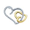 Image 1 : 0.02CT Diamond Heart 10KT Pendant 2Tone Gold