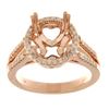 Image 1 : Genuine 14K Rose Gold 0.35CTW Diamond Semi Mount Ring - REF-79M6F