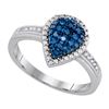 0.20CTW White and Blue Diamond Anniversary 10KT Ring White Gold