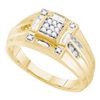 Image 1 : 0.25CT Diamond Mens 14KT Ring Yellow Gold