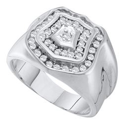 0.50CT Diamond Mens 14KT Ring White Gold