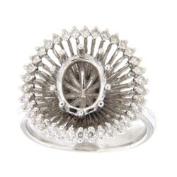 Genuine 14K White Gold 0.47CTW Diamond Semi Mount Ring - REF-91W2G