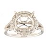 Image 1 : Genuine 14K White Gold 0.6CTW Diamond Semi Mount Ring - REF-88R4H