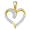 Image 1 : 0.12CT Diamond Heart 10KT Pendant Yellow Gold