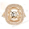 Image 1 : Genuine 14K Yellow Gold 0.56CTW Diamond Semi Mount Ring - REF-91R2H