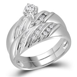 0.25CT Diamond Trio Set 14KT Ring White Gold