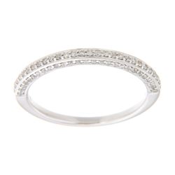 Genuine 14K White Gold 0.33CTW Diamond Band Ring - REF-48H2W