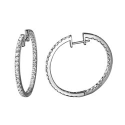 Genuine 1.77 TCW 18K White Gold Ladies Earring - REF-207F6N