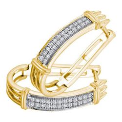 0.15CT Diamond Hoops 10KT Earrings Yellow Gold