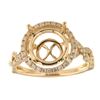 Image 1 : Genuine 14K Yellow Gold 0.52CTW Diamond Semi Mount Ring - REF-75W8G