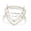 Image 1 : Genuine 14K White Gold 0.83CTW Diamond Semi Mount Ring - REF-110G2M
