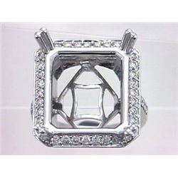 Genuine 14K White Gold 0.98CTW Diamond Semi Mount Ring - REF-119G2M