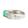 Image 3 : 14KT White Gold 0.84ct Emerald and Diamond Ring