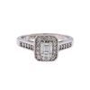 Image 1 : 18KT White and Yellow Gold 1.00ctw Emerald Cut Diamond Engagement Ring