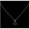 Image 1 : 14KT Two Tone Gold 6.51ctw Ruby and Diamond Pendant with Chain