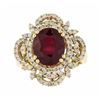 Image 2 : 14KT Yellow Gold 5.00ct Ruby and Diamond Ring