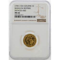 1961 CSA 1 Cent Goldine Coin Bashlow Restrike NGC MS66