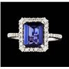 Image 2 : 14KT White Gold 1.89ct Tanzanite and Diamond Ring