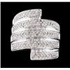 Image 2 : 14KT White Gold 1.10ctw Diamond Ring