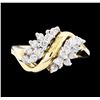 Image 2 : 14KT Two Tone Gold 0.70ctw Diamond Ring