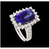 Image 4 : Platinum 7.64ct Tanzanite and Diamond Ring