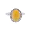 Image 2 : 14KT White Gold 2.44ct Opal and Diamond Ring
