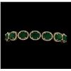 Image 1 : 14KT Yellow Gold 24.29ctw Emerald and Diamond Bracelet