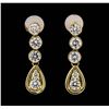 Image 1 : 14KT Yellow Gold 1.32ctw Diamond Earrings