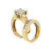 Image 3 : 14KT Yellow Gold 4.00ctw Diamond Wedding Ring and Band