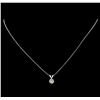 Image 1 : 14KT White Gold 0.75ctw Diamond Pendant With Chain
