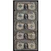 Image 1 : Lot of (5) 1923 $1 Silver Certificate Notes