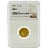 Image 1 : 1911 $2 1/2 Indian Head Quarter Eagle Gold Coin NGC MS61