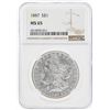 Image 1 : 1887 $1 Morgan Silver Dollar Coin NGC MS65