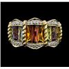 Image 2 : 14KT Yellow Gold 8.00ctw Multi Colored Gemstone and Diamond Ring