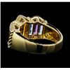 Image 3 : 14KT Yellow Gold 8.00ctw Multi Colored Gemstone and Diamond Ring