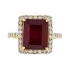 Image 2 : 14KT Yellow Gold 5.96ct Ruby and Diamond Ring