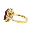 Image 3 : 14KT Yellow Gold 5.96ct Ruby and Diamond Ring