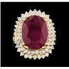 Image 2 : 14KT Yellow Gold 13.45ct Ruby and Diamond Ring