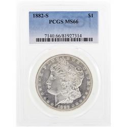 1882-S $1 Morgan Silver Dollar Coin PCGS MS66