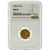 Image 1 : 1906 $2 1/2 Liberty Head Quarter Eagle Gold Coin NGC MS61