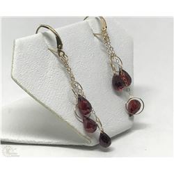 #2-10K GOLD GARNET EARRINGS