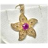 Image 1 : #8-10K GOLD BURMESE RUBY(0.25CT) PENDANT