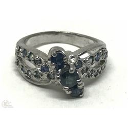 #10-STERLING SILVER SAPPHIRE RING