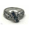 Image 1 : #10-STERLING SILVER SAPPHIRE RING
