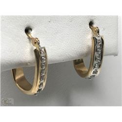 #14-14K GOLD CUBIC ZIRCONIA EARRINGS