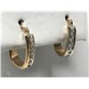 Image 1 : #14-14K GOLD CUBIC ZIRCONIA EARRINGS